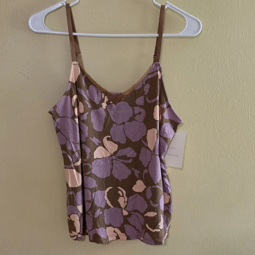 Stars Above Ultra Soft Spaghetti Strap Abstract Floral Sleep Tank Top Pajama